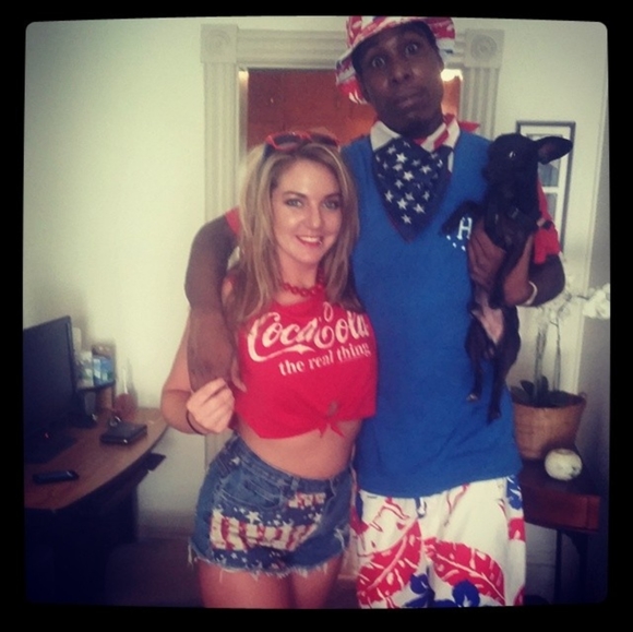 DIY Mom shorts, high rise jeans, America, red white blue, 4th of July, Halloween - Picture 7 of 8